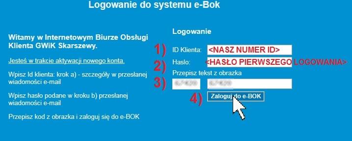 5. Następnie musimy zalogować się na nasz adres email w celu jego aktywacji w systemie E-BOK poprzez 1) kliknięcie na hiperłącze zawarte w treści maila, które poskutkuje ponownym otwarciem strony