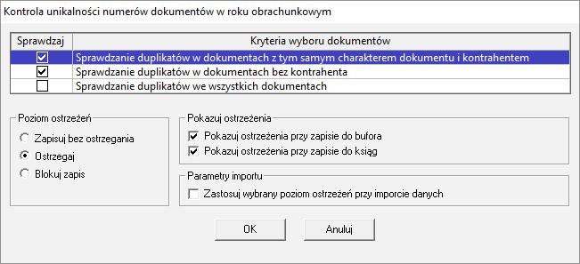 Wersja 2019.b Sage Symfonia ERP Finanse i Księgowość Kontrola unikalności numerów dokumentów w roku obrachunkowym Dodano mechanizmy kontroli unikalności numerów dokumentów.