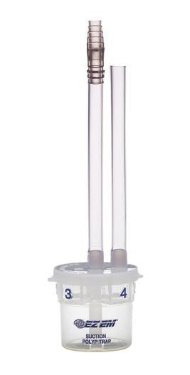 The E-Z-EM Quick Catch in-line polyp trap is a lower-cost option featuring a Unique design - offering a chamber with flat surfaces allowing for easy gripping and handling