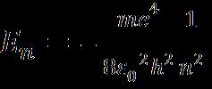 Ujemny znak oznacza, że elektron jest związany z protonem. n=1: stan podstawowy, tj. najniższa energia elektronu w atomie wodoru; E 1 =-13.