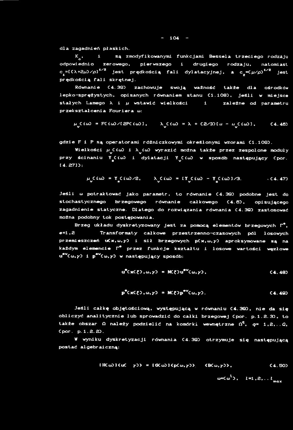 ), J e ś l i w m i e j s c e S t a ł y c h L a m e g o X i y w s t a w i ć w i e l k o ś c i i z a l e ż n e o d p a r a m e t r u p r z e k s z t a ł c e n i a F o u r i e r a co: V C o>3 = FC ic o