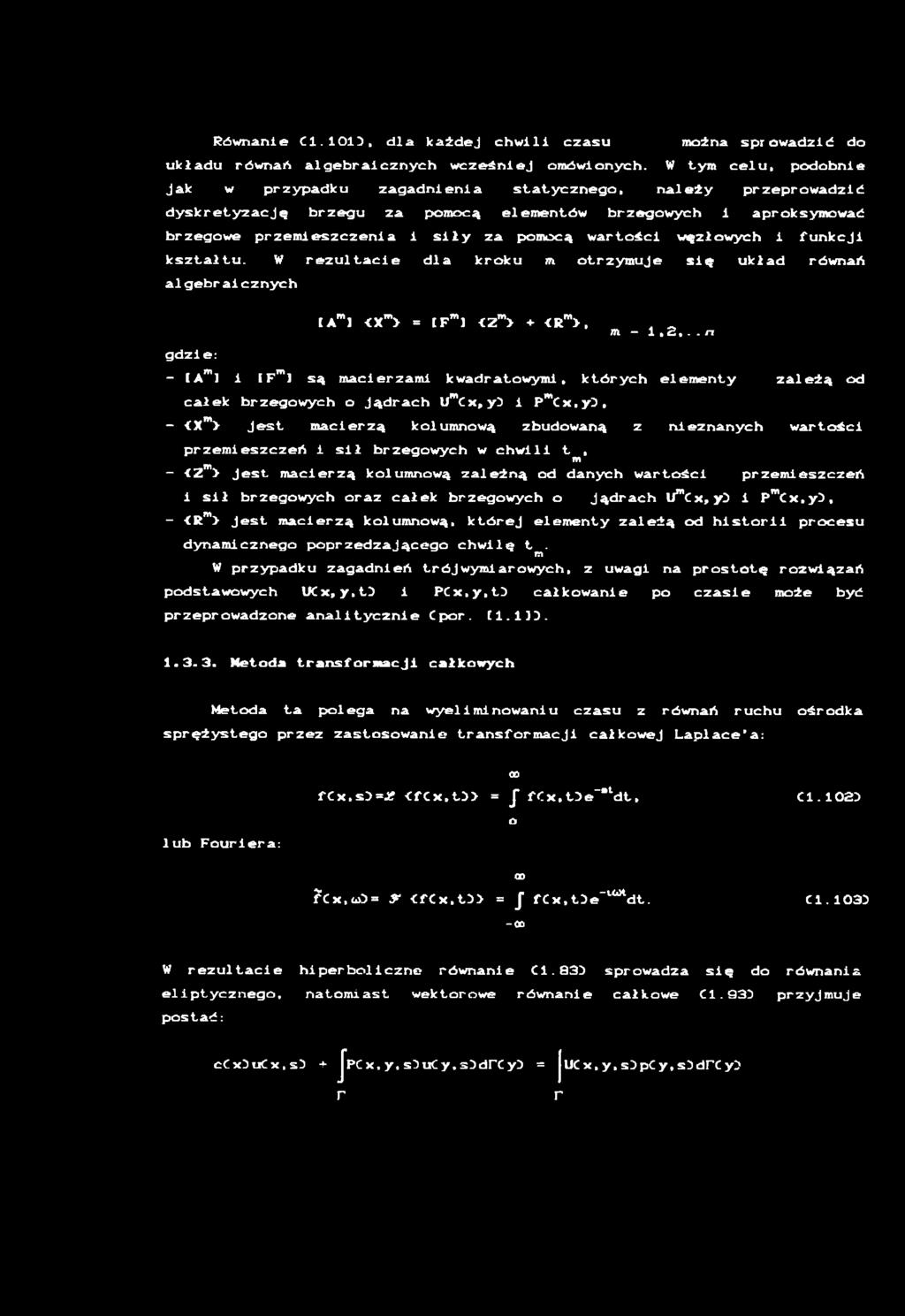 . n - CA**] i I F m] s ą m a c i e r z a m i k w a d r a t o w y m i, k t ó r y c h e l e m e n t y z a l e ż ą o d c a ł e k b r z e g o w y c h o J ą d r a c h UmC x, y3 i P mc x, y 3, - <Xm> j e s