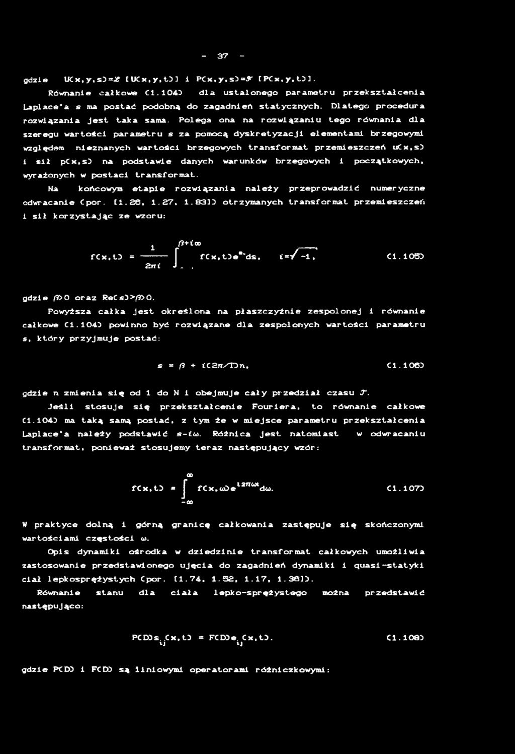 y m i w z g lę d e m n i e z n a n y c h w a r t o ś c i b r z e g o w y c h t r a n s f o r m a t p r z e m i e s z c z e ń u C x,s 3 i s i ł p C x,s 3 n a p o d s t a w i e d a n y c h w a ru n k ó