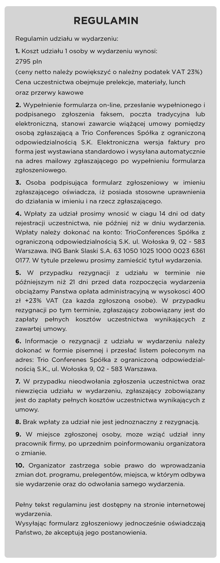 PLN do 11 maja 2795 PLN od 12 maja w wydarzeniu: