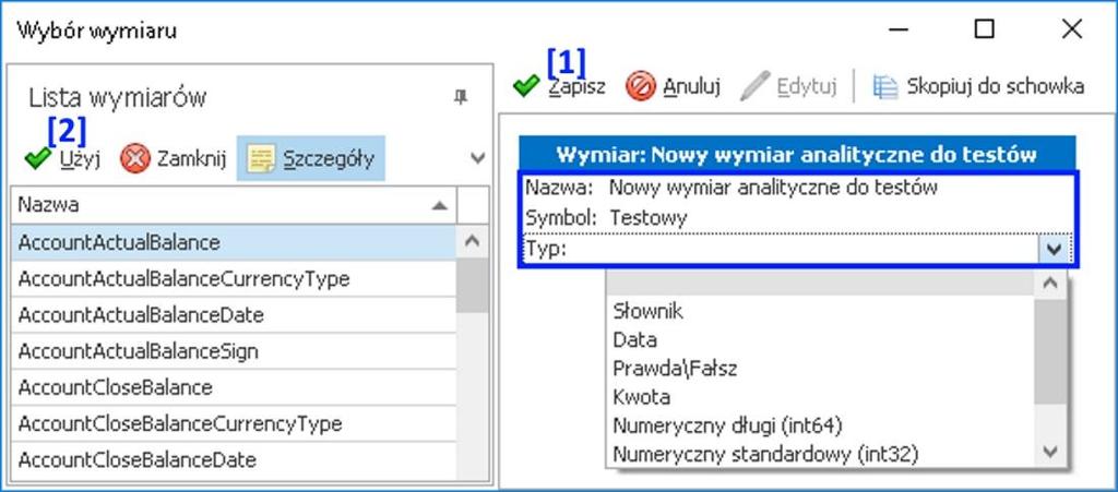 na oknie uzupe niamy niezb dne dane: 1 8 1 9 - Wybieramy Zapisz [1],