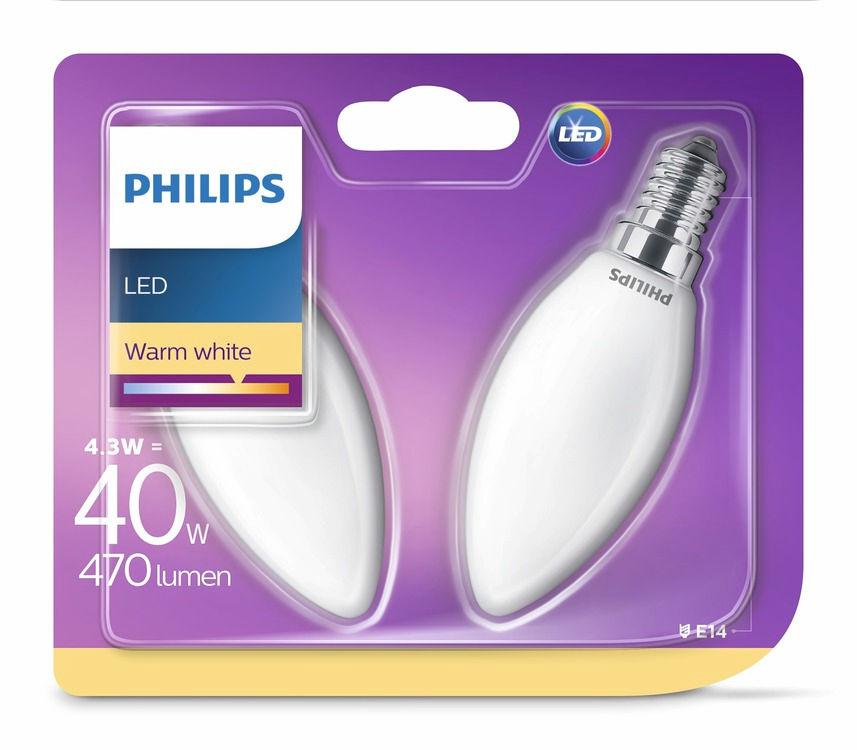 PHILIPS LED Świeczka 4,3 W (40 W) E14 Ciepła biel Bez możliwości przyciemniania Ciekawa forma Znajome kształty, które kochasz.