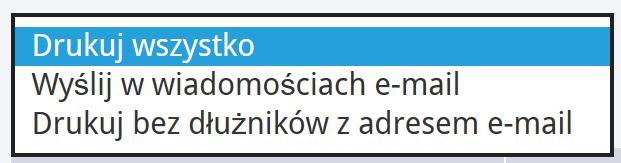 Po utworzeniu raportu pojawia się kafelek Podgląd Wysyłki, gdzie możemy wybrać poszczególnych klientów, do których chcemy wysłać wezwanie.