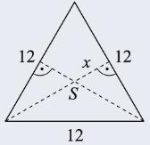 ostrosłupa Wysokość trójkąta równobocznego o boku 12 wynosi, a zatem