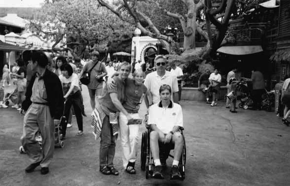 Even in the wheelchair, Patrick liked to go places! But Patrick didn t let what people said or thought stop him.