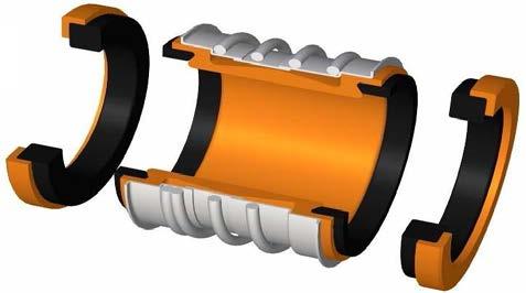 MS21 - QQVFF-BQV OPERATING LIMITS 2,0 MPa podwójne Temperatura T max 150 C odciążone Prędkość 15 m/s sprężyna centralna Specialne podwójne uszczelnienie mechaniczne z pierścieniami L61 (cieńsze od