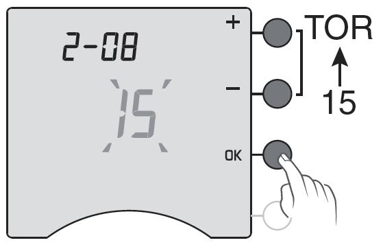 UWAGA: Na 30 dni przed data przeglądu serwisowego na ekranie termostatu pojawi się ikona kluczyka przeglądu serwisowego.