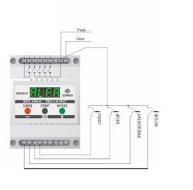 7. Schemat połączeń Nr Opis zacisku MYCIE 2 PRESOSTAT 3 STOP 4 UDÓJ 5 ----------------------- 6 ----------------------- 7 ----------------------- 8 ----------------------- 9