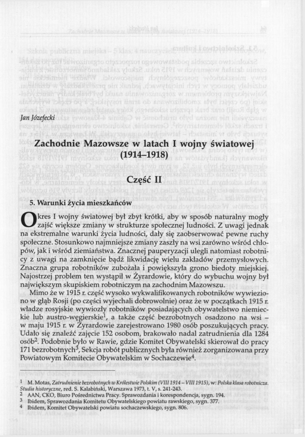 Jan ]ózefecki Zachodnie Mazowsze w latach I wojny światowej (1914-1918) Część II 5.