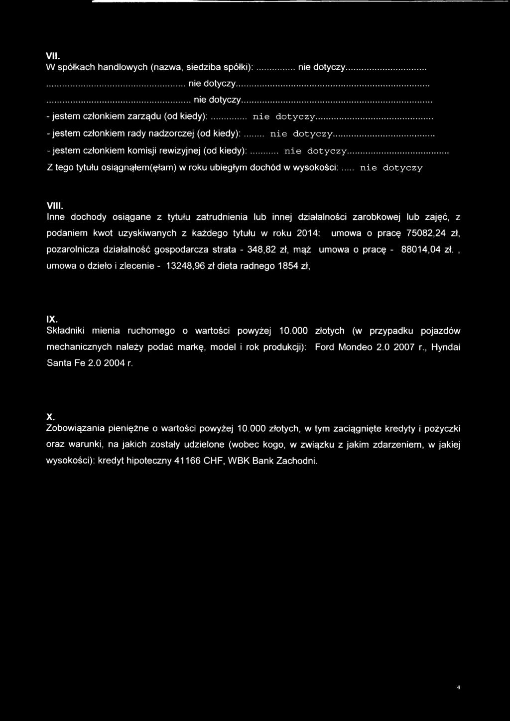 .. nie dotyczy VIII.