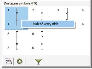 1 Umieszczanie pojedynczych urządzeń Umieszczanie symboli montażowych wykonywane jest za pomocą polecenia z menu albo za pomocą okna Pokaż pozostałe.