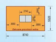 2 etap projektowany Wymiary urządzenia: 180/65/77 cm Fundament: 21.