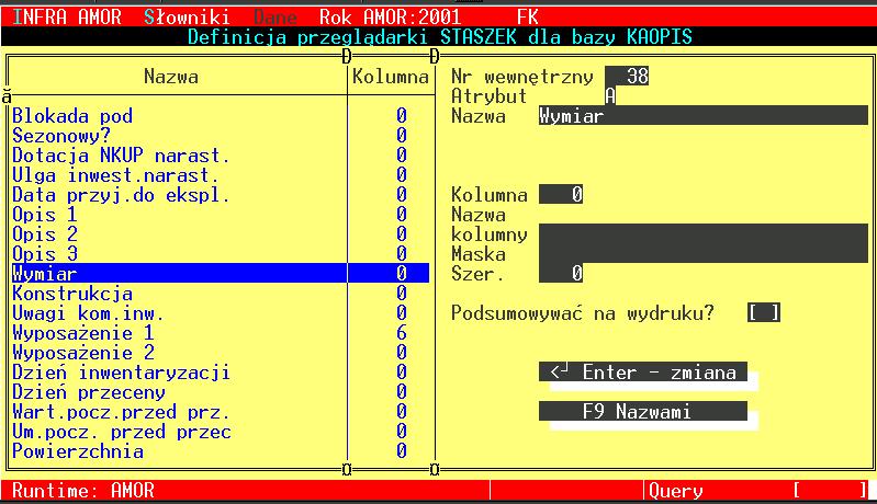 2 - Definicja przeglądarki Kartoteki opisowej KAOPIS dla operatora.