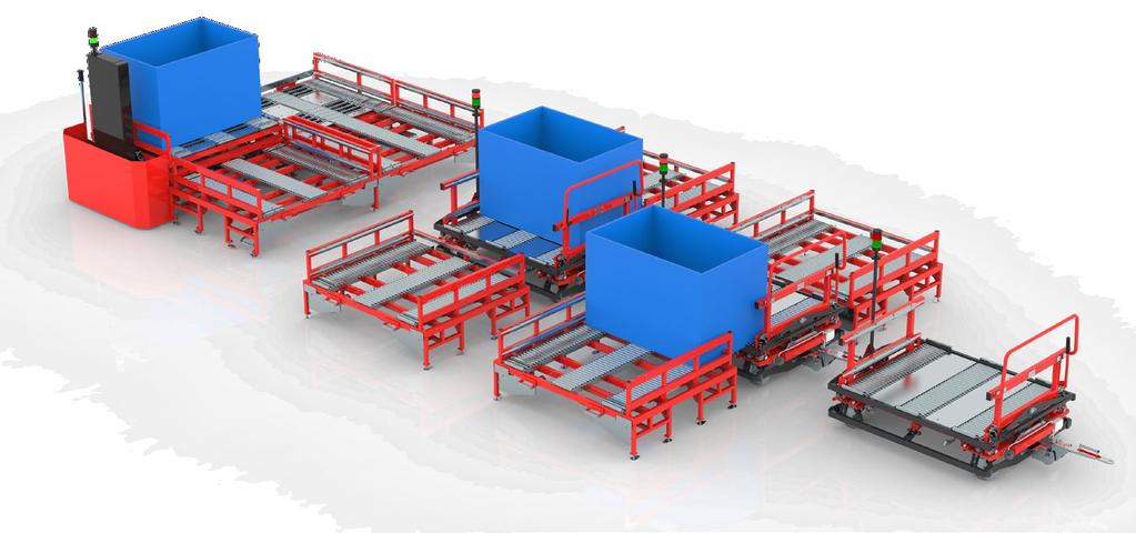 EFS TRANSPORT SYSTEM EASY FLOW SYSTEM is an unique intralogistics transportation system that allows to handle heavy loads excluding the need to use the excessive power of the tugger train s operator.
