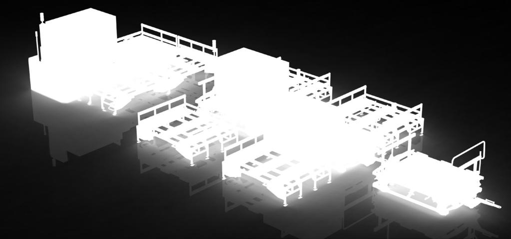 The platform allows the transport containers of sizes: 1200 x 1000 or 1200 x 800, other dimensions are available on request.