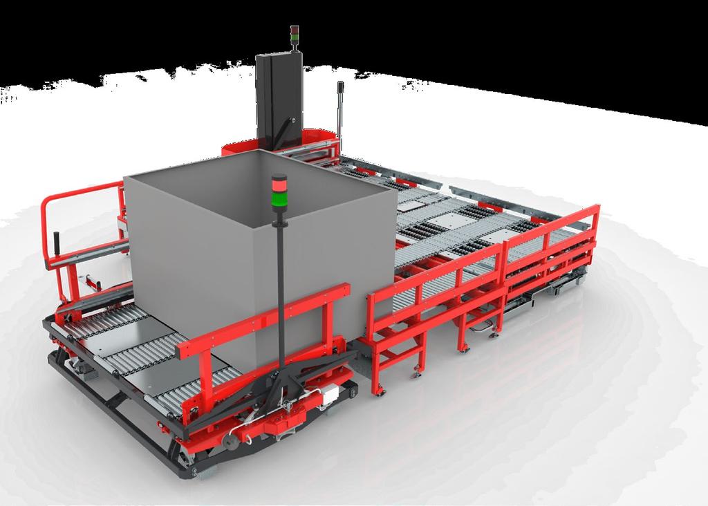 MECHANICAL SYSTEM OF PLATFORM AND STATION CONNECTION After the logistic train has reached the destination of delivery, it is necessary to connect the platform with the station before unloading.