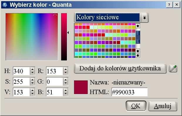 Web-safe Colors Modele techniczne Modele percepcyjne Modele teoretyczne bezpieczna paleta kolorów