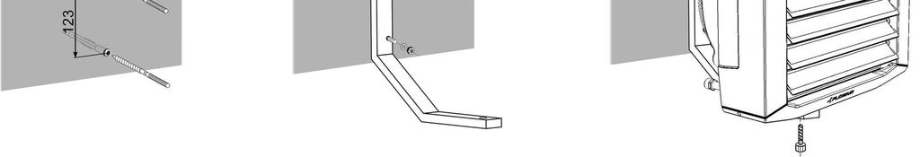position or inclined at 45 o or 60 o. It is possible to rotate it along the points of the bracket connection with the unit. The AGRO bracket is not standard equipment of the heater.