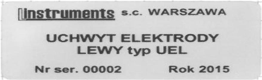 (środkowy) czarny, elektroda E1, -uchwyt UEL (lewy) czerwony, elektroda