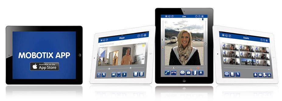 Mobotix App to bezpłatna aplikacja na wszystkie urządzenia z systemem operacyjnym ios.