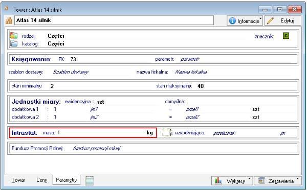 Wst p Dodatek umo liwia zbiorcz zmian pola waga (intrastat) dla grupy