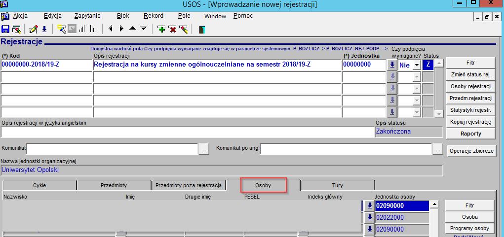 Zostaną skopiowane wszystkie programy studiów stacjonarnych objętych rejestracją elektroniczną na zajęcia KZ.