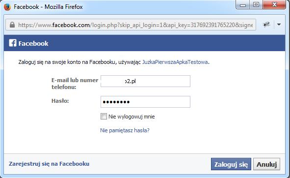 ); </script> <!-- SKD facebooka rozpoznaje znaczniki zaczynające się od <fb: i wstawia w ich miejsce odpowiednie kontrolki. W tym przypadku jest to przycisk aktywujący logowanie poprzez facebook.