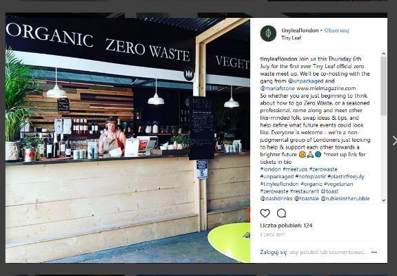Przykłady rozwiązań z branży spożywczej Restauracja Tiny Leaf w Londynie Restauracja, w której nie