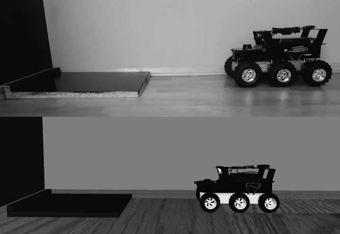 Przejazd robotem przez pierwszą bramkę uruchamiał pomiar czasu, natomiast przejazd przez drugą bramkę pomiar zatrzymywał. Bramki te ustawiono w odległości 3 metrów.