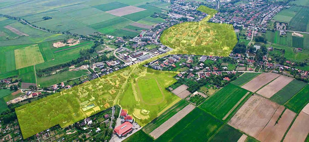 Rys. Obszar rewitalizacji miasta Byczyna przedstawiony na fotografii Panoramy miasta Opracowanie Urząd Miejski w Byczynie 7.