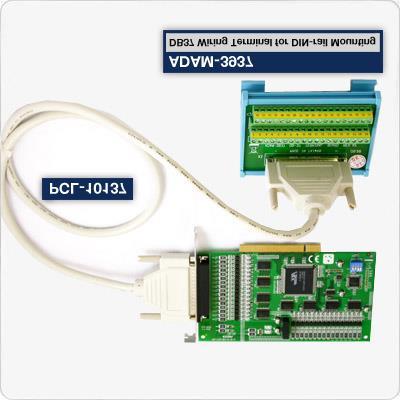 Do wyprowadzaa sygałów z symulaora do ooczea (p. do zacsków a lswe sygałów wejścowych rzeczywsych regulaorów, zabezpeczeń) zasosowao karę PCI-724 frmy Advaech.