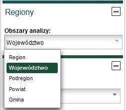 Rysunek 16 Wykres 3.7 Wyświetlanie i konfiguracja map System umożliwia prezentację danych za pomocą mapy administracyjnej.