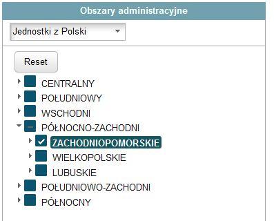 Rysunek 58 Panel jednostki terytorialne panel lata umożliwia wybór okresów