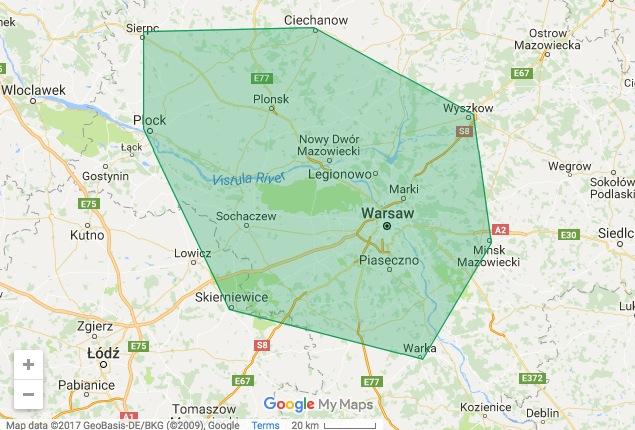 6 Oferta Obszar działania i wycena Bez dodatkowych kosztów za dojazd działamy na zaznaczonym na mapie terenie, w okolicach: - Sierpca - Płońska - Ciechanowa - Glinojecka - Wyszkowa - Warszawy -