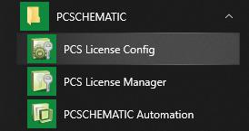 Instalacja i konfiguracja serwera PCS License Server Nowy program dodany do menu Start Serwer Licencji został dodany do menu Start.