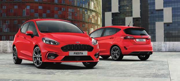 FORD FIESTA Wybrane wyposażenie standardowe ST-Line Dodatkowe elementy zewnętrzne w porównaniu do wersji Trend 17 obręcze kół ze stopów lekkich Zawieszenie sportowe Górna krata wlotu powietrza,