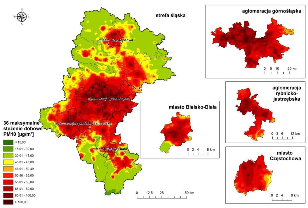 Jakość powietrza w woj. śląskim Jakość powietrza w woj. śląskim Zanieczyszczenia dla których normy jakości powietrza zostały przekroczone w 2017 r.