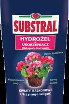 CZY MOŻNA ZABEZPIECZYĆ JEDNYM PRODUKTEM UKORZENIANIE I WILGOĆ W DONICZCE? Takim produktem jest HYDROŻEL + UKORZENIACZ marki Substral. Wzmacnia budowę i wzrost systemu korzeniowego.