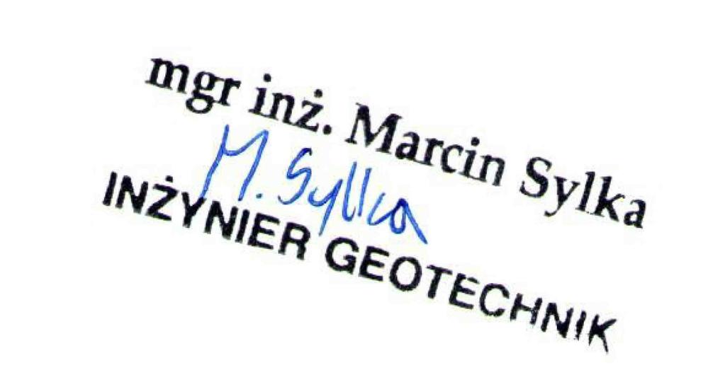 Marcin Sylka członek POLSKIEGO KOMITETU GEOTECHNIKÓW Zleceniodawca: Biuro Obsługi Inwestora ABOL s.c. ul.