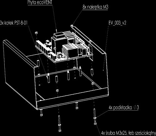 Przykładowy sposób montażu modułu we wnętrzu zabudowy. Podłączenie elektryczne Regulator zasilany jest napięciem 230V~, 50Hz podłączenie do zacisków L, N, PE.