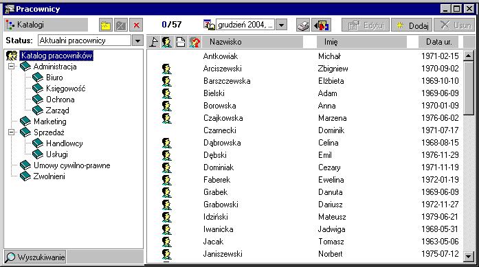 Pracownicy 95 Rys. 5-2 Okno Nowy katalog tworzenie podkatalogu Administracja.