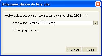 Listy płac 206 Domyślnie zaznaczone jest pole automatyczne tworzenie okresów i dodawanie pracowników do listy, co oznacza, że po podpięciu przez użytkownika okresów płacowych nastąpi automatyczne