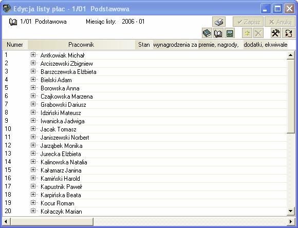 209 Rozdział 11 Na zakładkę Tworzenie zostaną przeniesione z istniejącej listy płac dane dotyczące szablonów list płac.