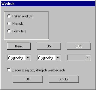 13-31 Okno raportu Przelewy Okno Parametry pozwala na określenie parametrów raportu: - miesiące oraz okresy, które mają być uwzględniane przy generowaniu przelewów (określana za pomocą kontrolek