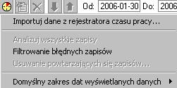 278 Rozdział 15 Rys. 15-4 Okno Rejestracja Czasu Pracy Zapisy RCP.