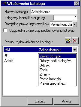 Organizacja zabezpieczania danych 313 Rys. 17-7 Dialog Wybierz użytkownika. Dane użytkownika pojawiają się w oknie Właściwości katalogu.